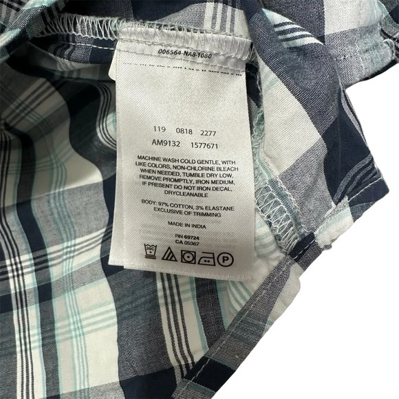 Columbia Men’s L Regular Fit Blue Plaid Short Sleeve Shirt - Picture 4 of 5